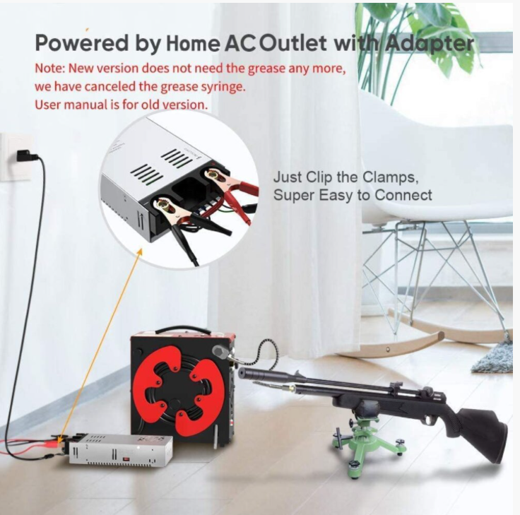 GX CS3 PCP Air Compressor, Auto-Stop,Oil-Free, Built-in Water-Oil Separator Filter, Powered by Car 12V DC or Home 220V-240V AC (Included), 4500Psi/30M