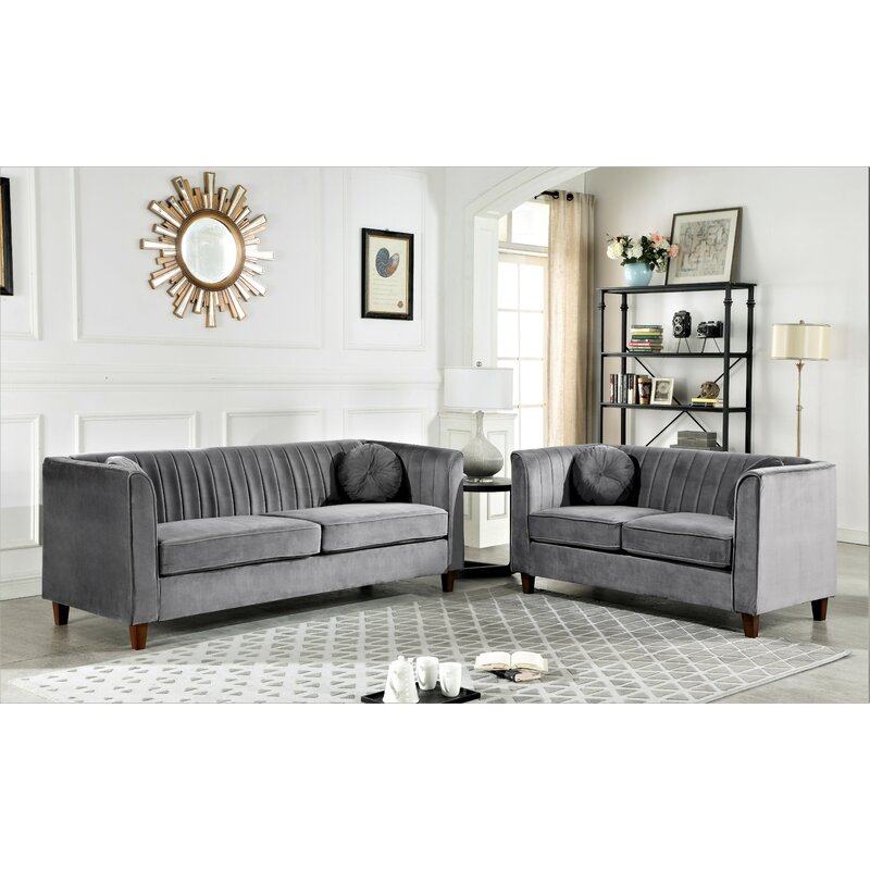 Cely 2 Piece Velvet Living Room Set