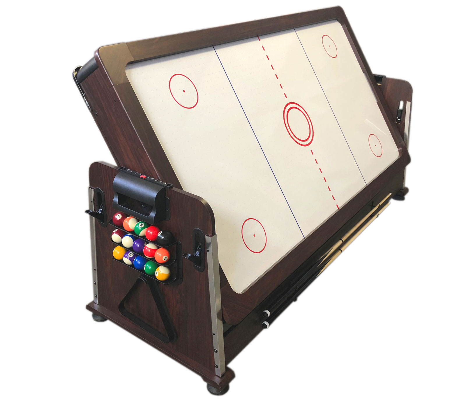 7 FT Pool Table Billiards + Air Hockey Table