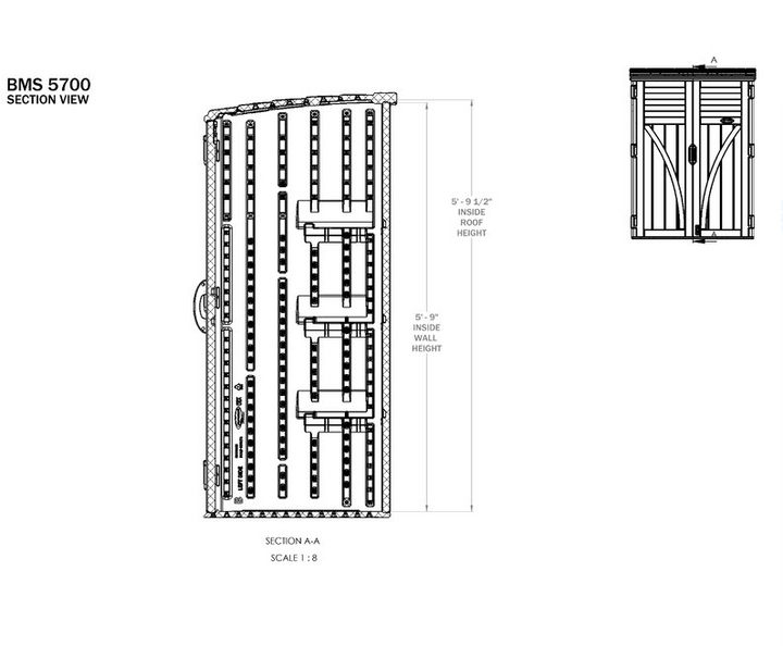Outdoor 4 ft. W x 2 ft. D Plastic Vertical Tool Shed