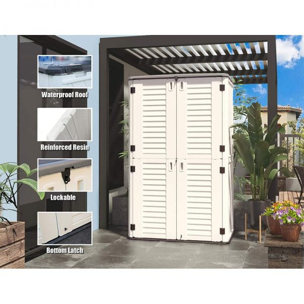 5 ft. W x 2 ft. D Resin Vertical Tool Shed