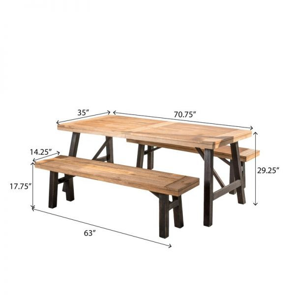 4 – Person Acacia Solid Wood Dining Set