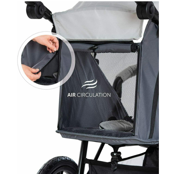 Hauck Runner 3 Wheel Stroller - Silver/Grey