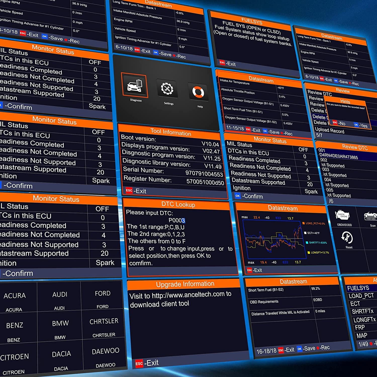 ANCEL FX3000 Automotive Diagnostic Tool Car OBD Scanner - Diagnostics Scan Tool Vehicle Check Engine Transmission Airbag SRS ABS Car EPB Oil Reset Service Light SAS BMS Reset