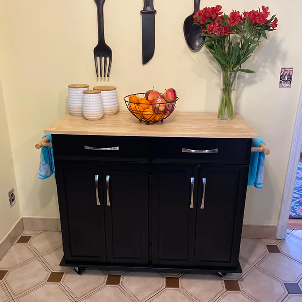 Isidro 48.2'' Wide Rolling Kitchen Cart