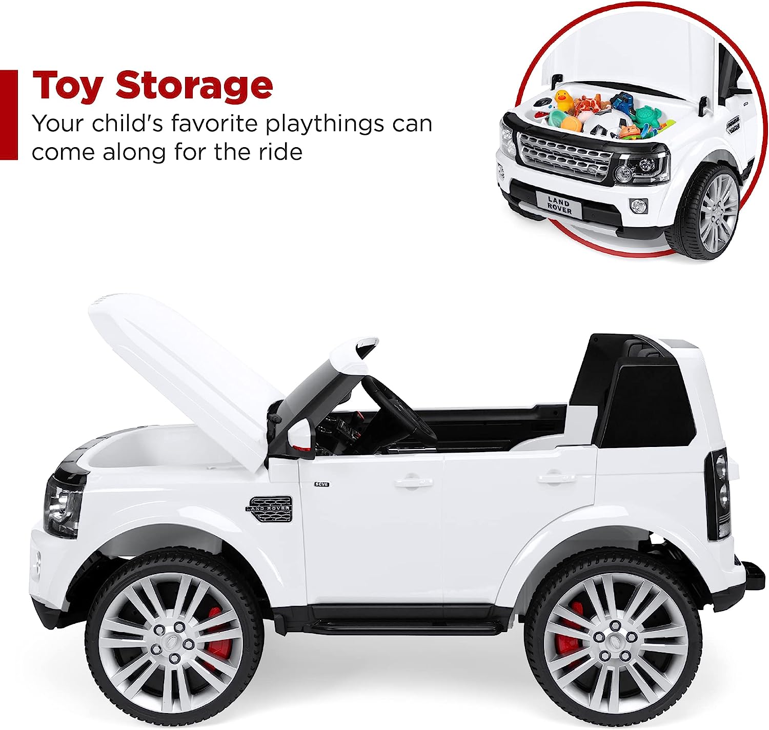 Products 12V 3.7 MPH 2-Seater Licensed Land Rover Ride On Car Toy wParent Remote Control.