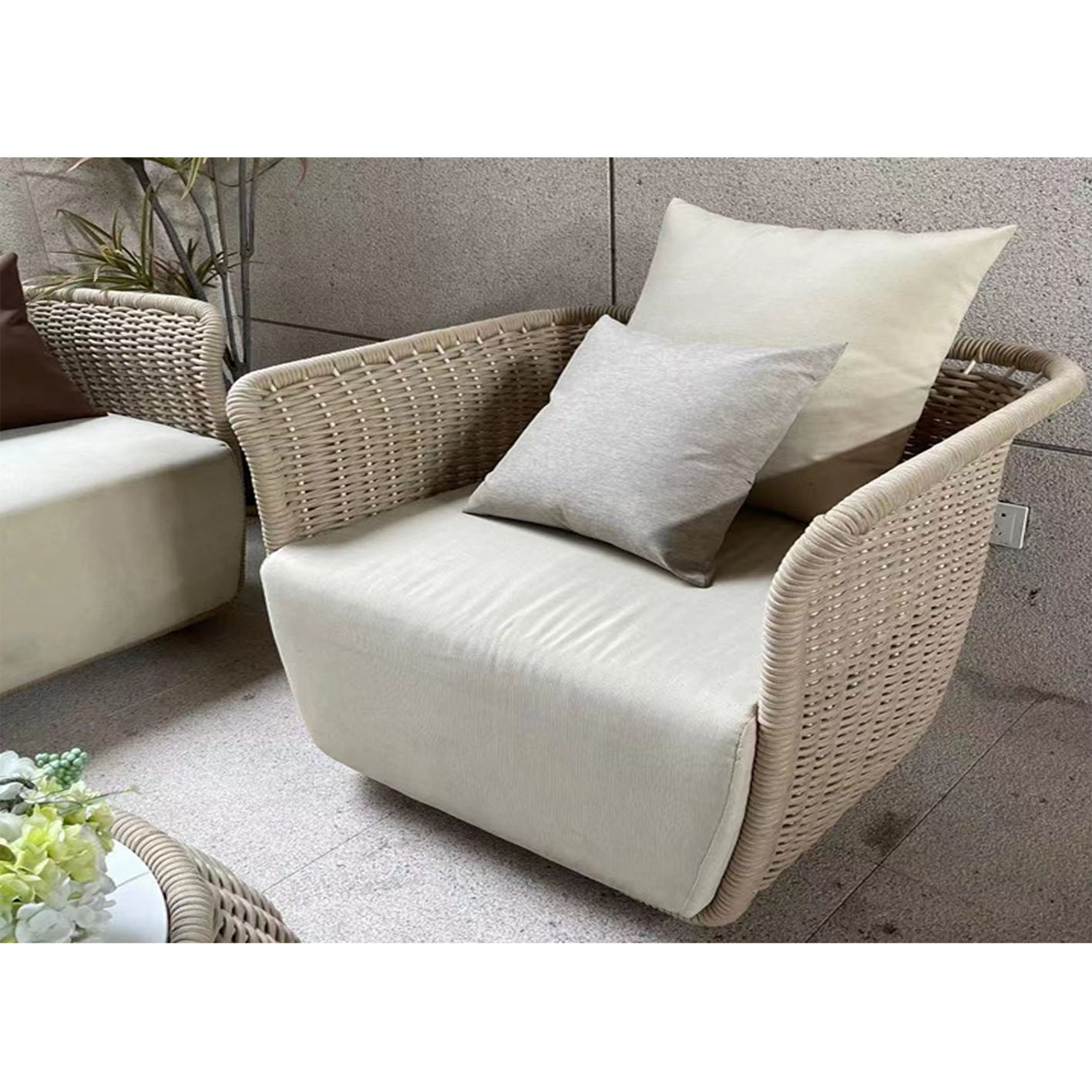 Small Apartment Outdoor Garden Sofas Waterproof Courtyard Hotel Lounge Chairs Sunscreen Villa Living Room Furniture Leisure Sofa