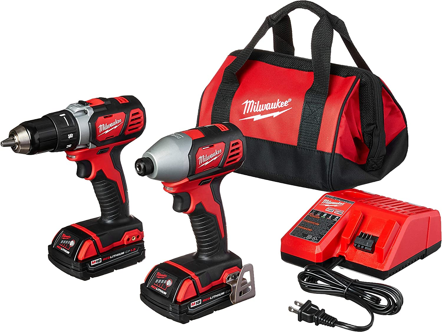 MILWAUKEE Power Tool Hammer DrillPercussion Drill Kit.