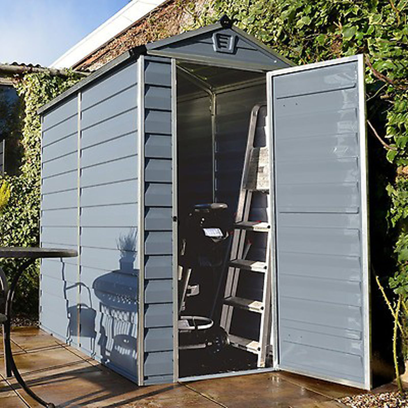 6' x 5' Palram Canopia Grey Skylight metal shed (1.85m x 1.54m)