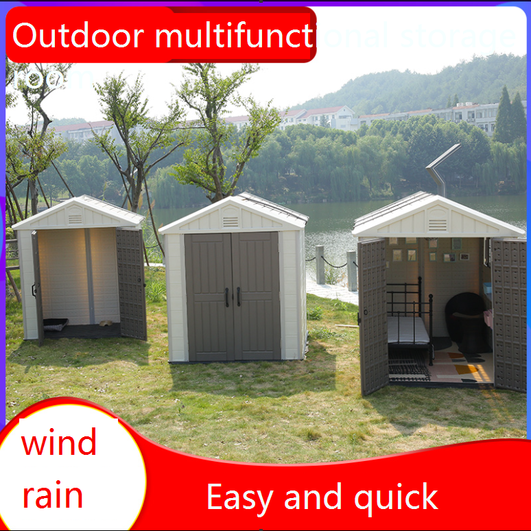 7.5x7, Outdoor Simple Mobile Assembly Tool Room - Plastic Storage Board Room