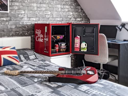 Husky HUS-EL196 Coca Cola Design Mini Fridge/Drinks Cooler, Red [Energy Class F]