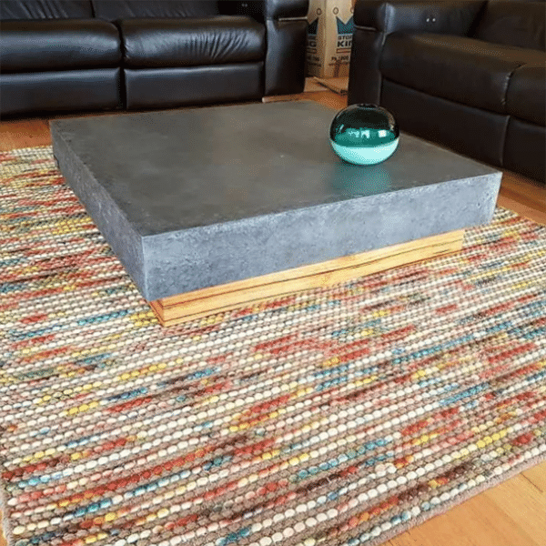 polished concrete square coffee table