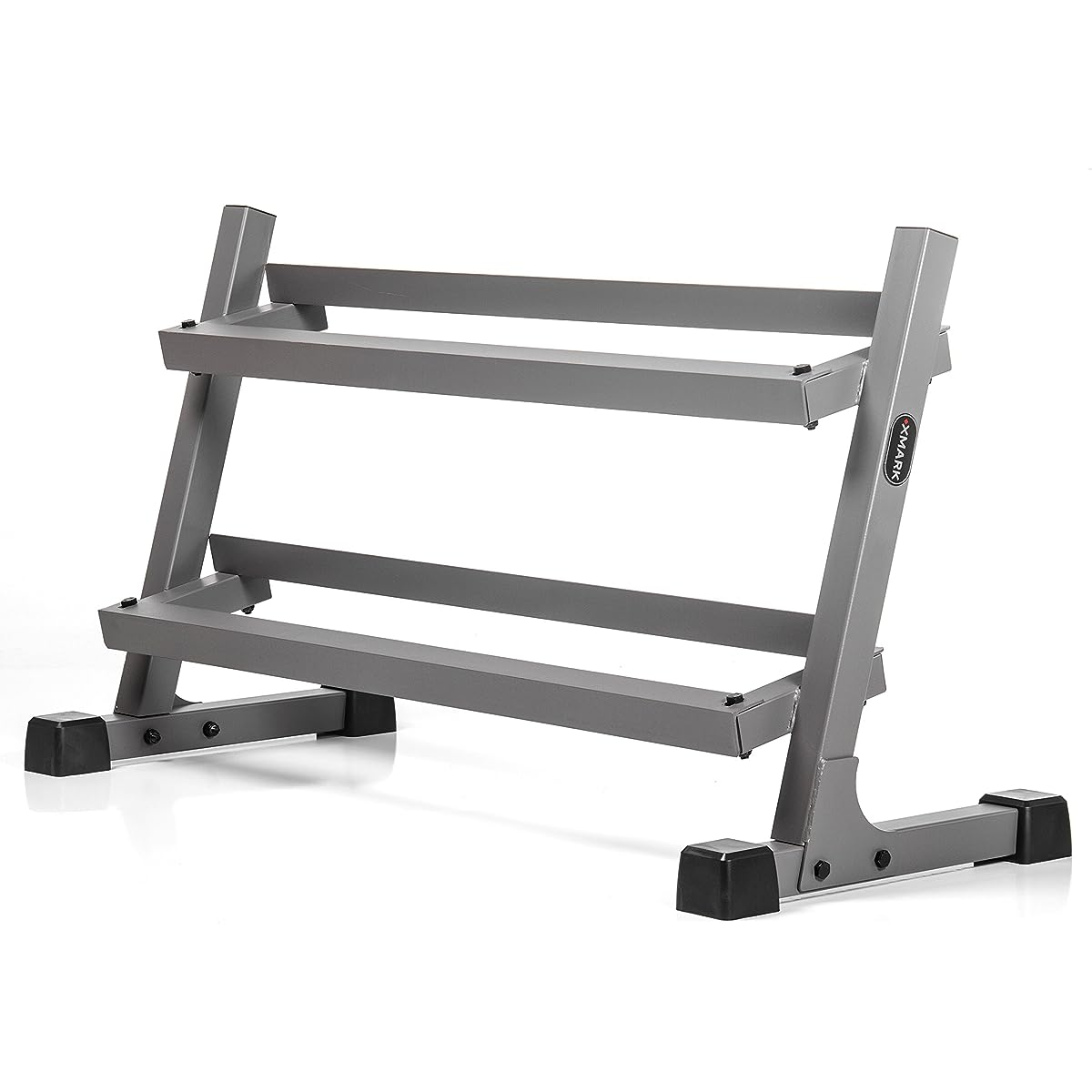 XMark 380 lb Hex Dumbbell Set and Heavy Dumbbell Rack