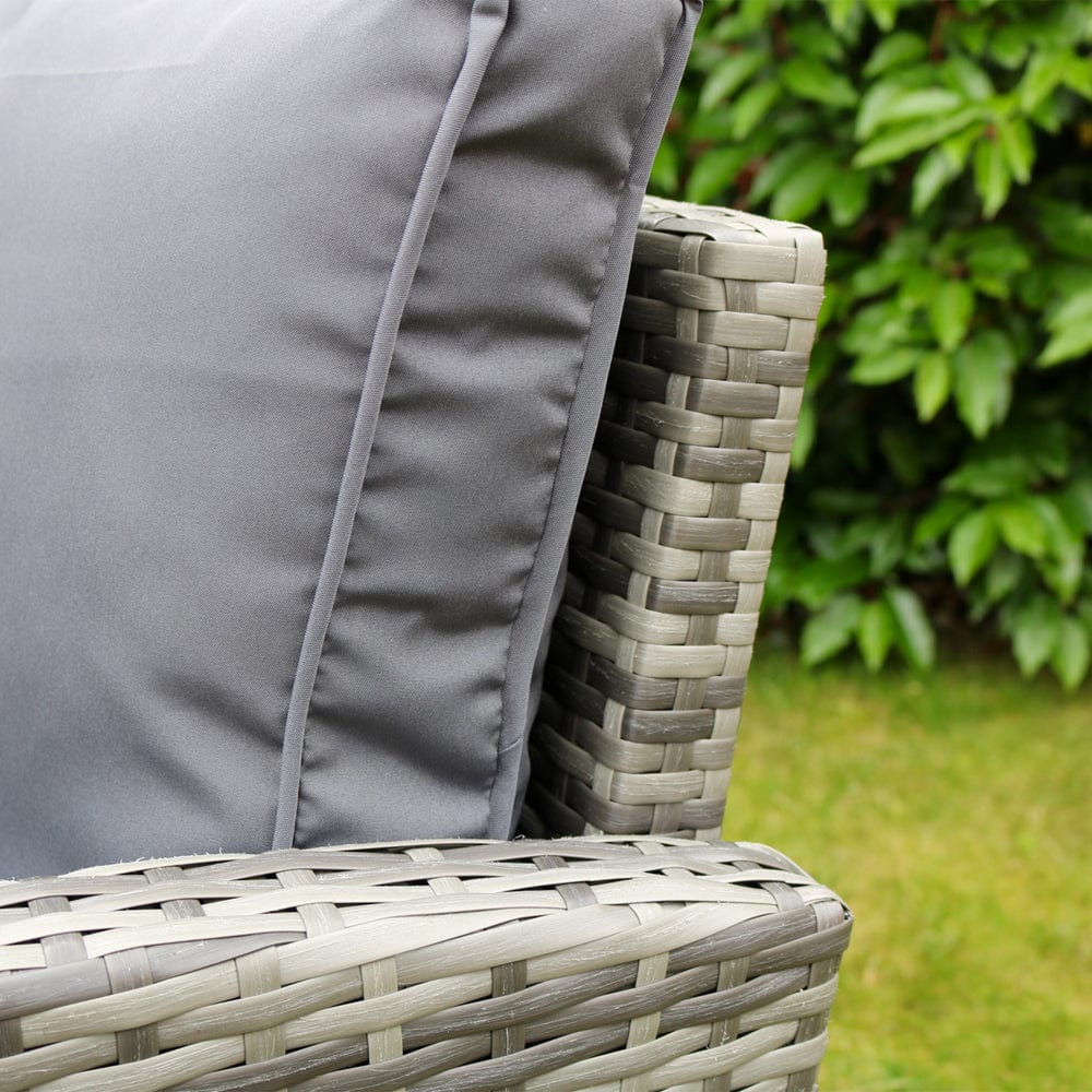 ROSEN 9 Seat Rattan Outdoor Dining Table with Cushions - Grey