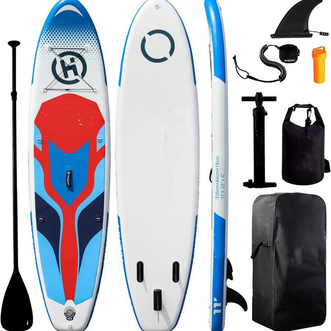Highpi Inflatable Stand Up Paddle Boards, 10'6''/11' Ultra-Light SUP for All Skill Levels, w/Accessories Backpack, Anti-Slip Deck, Leash, Adjustable Paddle and Hand Pump, Waterproof Bag
