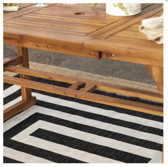 6 PERSON OUTDOOR WOODEN V-SHAPED PATIO FURNITURE DINING TABLE SET EXTENDABLE TABLE AND CHAIRS ALL WEATHER CONVERSATION GARDEN POOL SIDE BALCONY, 7 PIECES