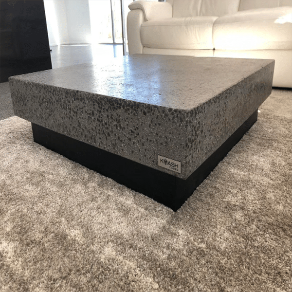 polished concrete square coffee table