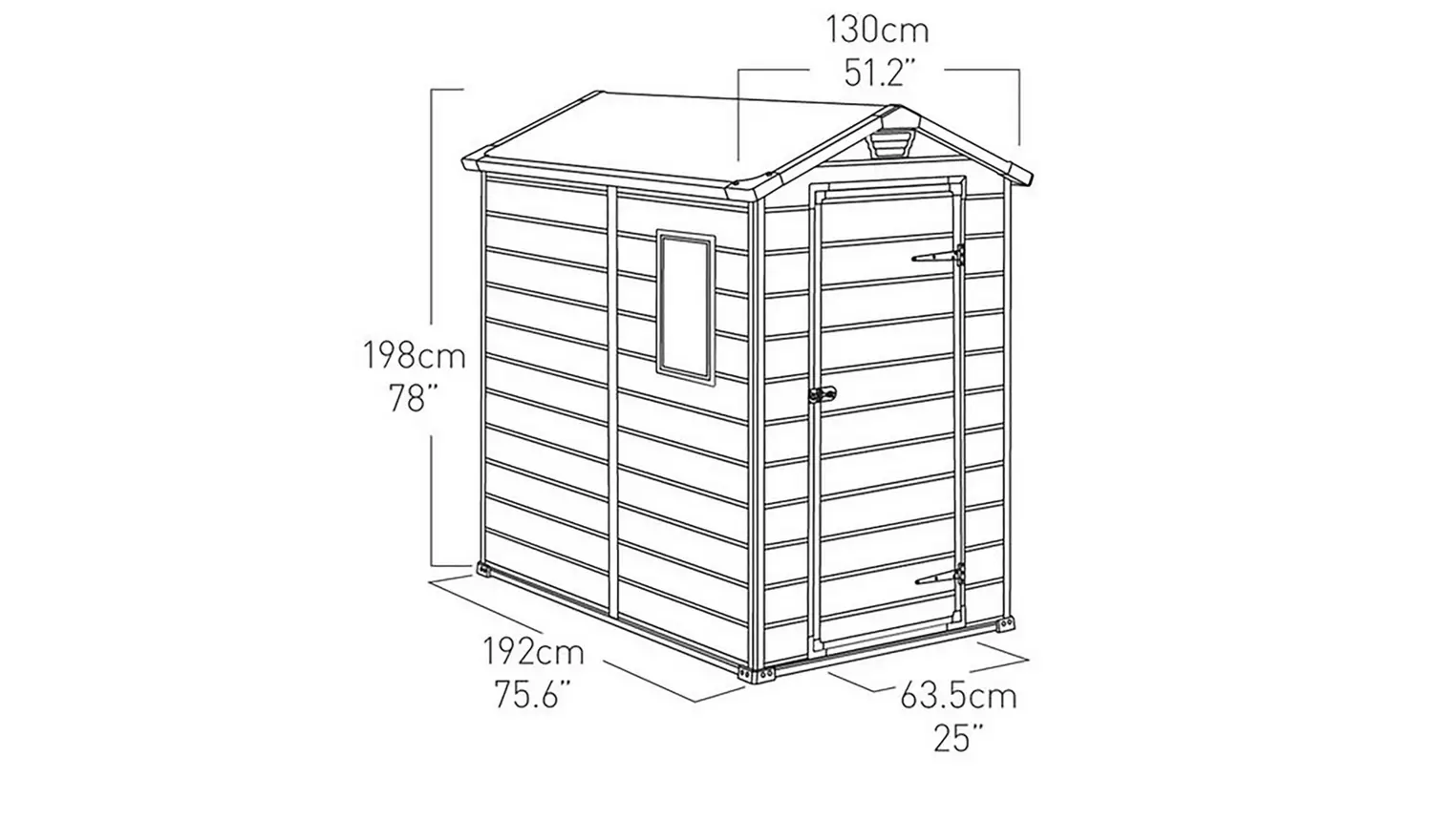 Keter Manor Apex Garden Storage Shed 4 x 6ft – Beige/Brown
