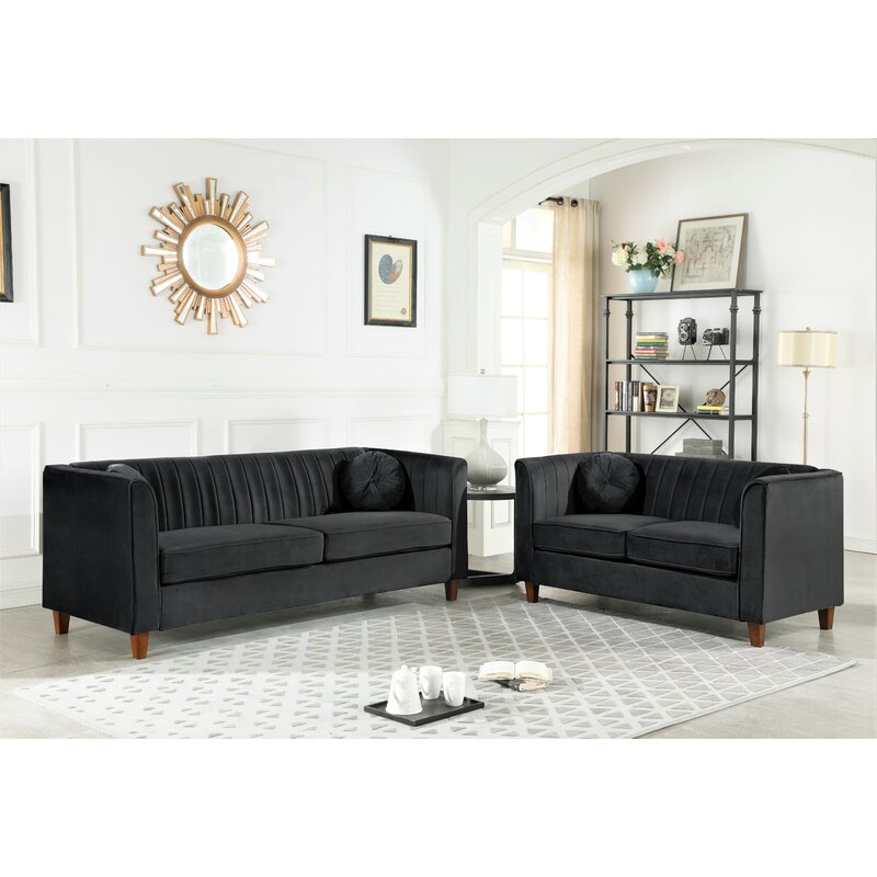 Cely 2 Piece Velvet Living Room Set