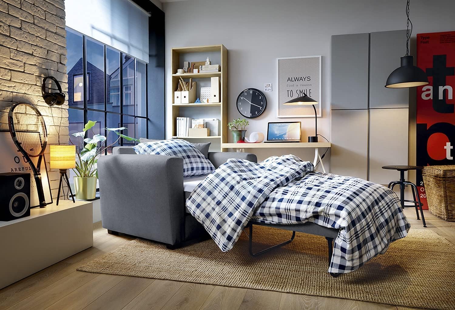 Abakus Direct  Olly Single Sofa Bed Foldable Convertible Lounger Armchair in Easy Clean Velvet Fabric