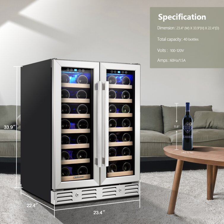40 Bottle Dual Zone Built-In Wine Refrigerator