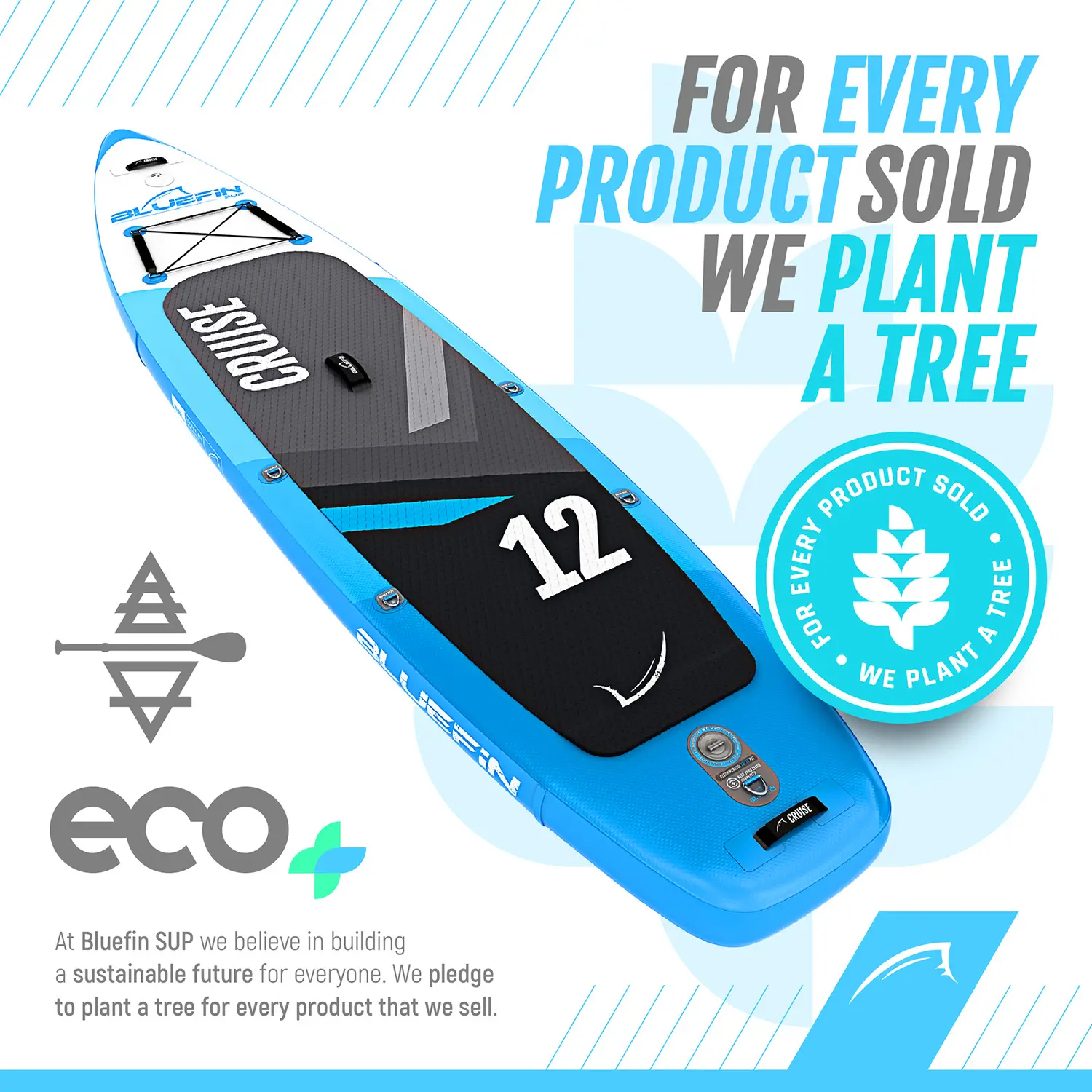 Bluefin SUP Inflatable Stand Up Paddle Board | 6” Thick | Kayak Conversion Kit | All Accessories | Multiple sizes: 10’8 | 12′ | 15′