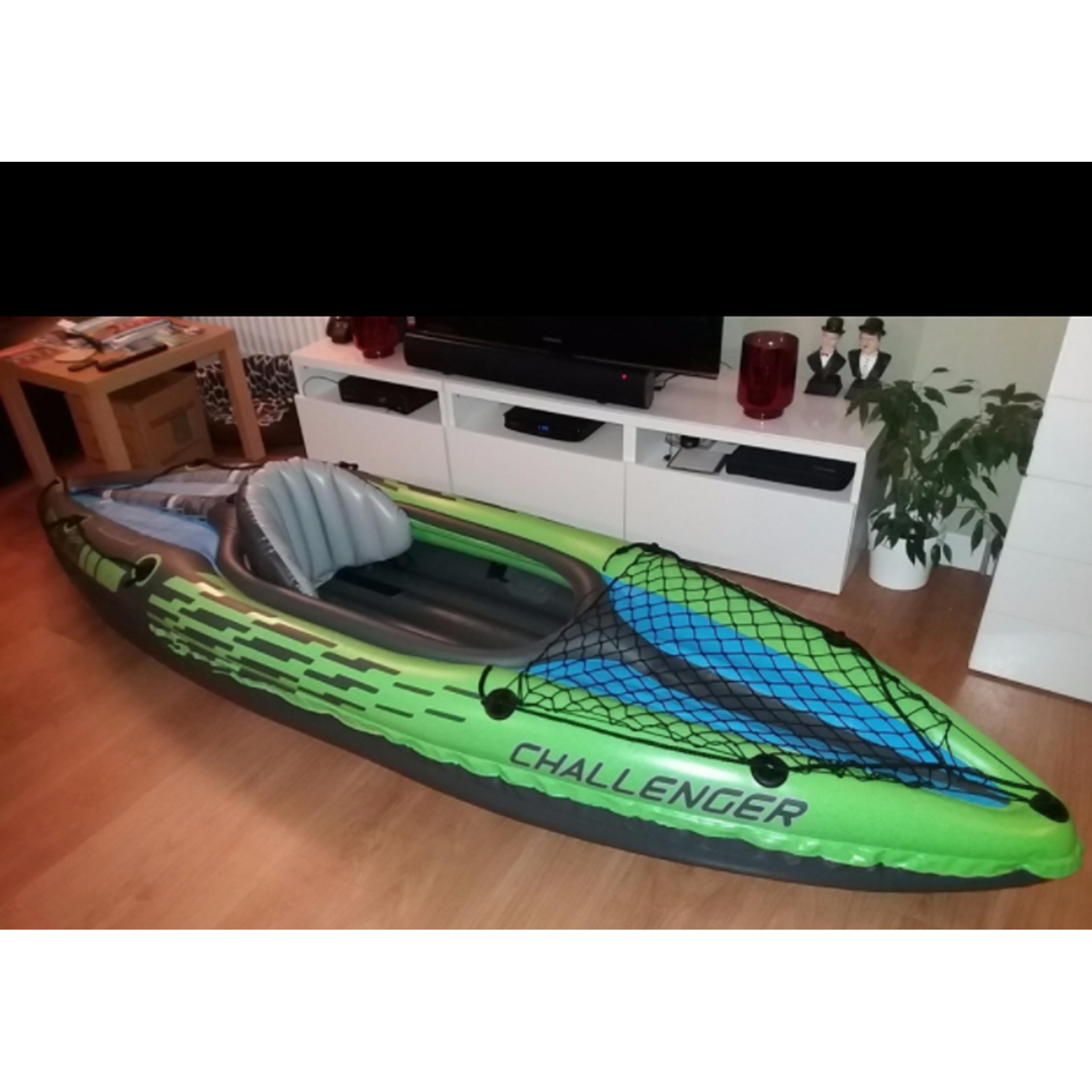 Intex K2 Challenger Kayak 2 Person Inflatable Canoe with Aluminum Oars and Hand Pump