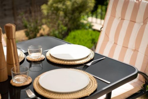 Hadleigh 6 Seater Garden Dining Furniture Set In Beige By Hectare