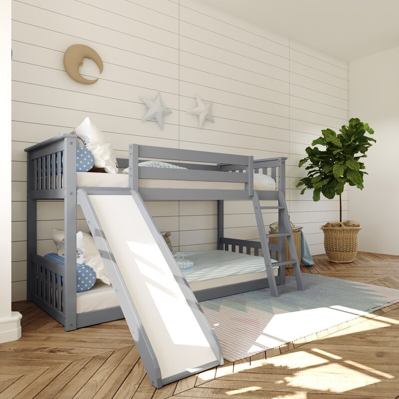 Jeniffer Twin Over Twin solid wood standard bunk bed by Harriet Bee