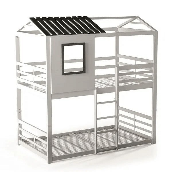 Furniture Vaia White Double Bimetal Bunk Bed