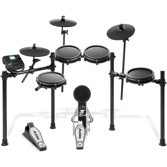 Alesis Drums Nitro Mesh Kit – Eight Piece All Mesh Electronic Drum Kit With Super Solid Aluminum Rack, 385 Sounds, 60 Play Along Tracks, Connection Cables, Drum Sticks & Drum Key Included