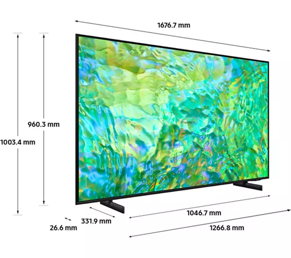 Samsung UE65CU8000 (2023) LED HDR 4K Ultra HD Smart TV, 65 inch with TVPlus, Black