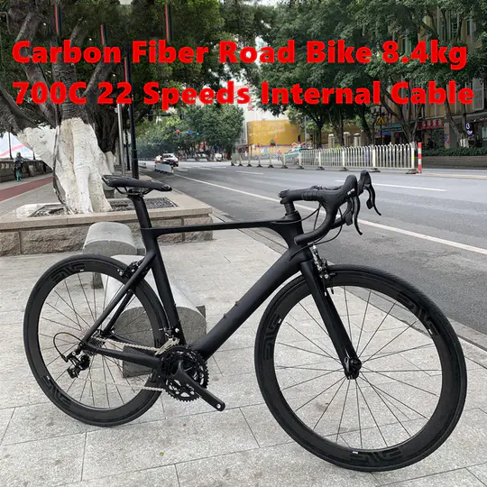 22 Speed ​​700C High Rise Bent Handlebar Road Bike Carbon Fiber Hub Wheel C Brake 11-28T 50-34T Flywheel
