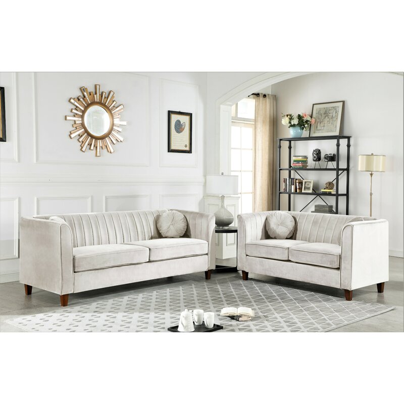 Cely 2 Piece Velvet Living Room Set
