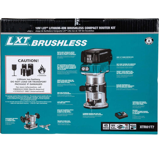 Makita XTR01T7 18V LXT Lithium-Ion Brushless Cordless Compact Router Kit