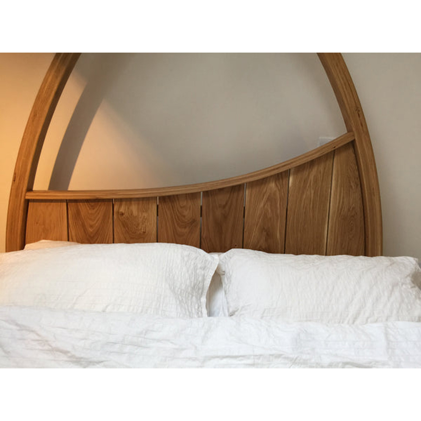 Solid Oak Four Poster Bed With Drapes