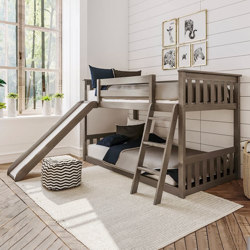 Jeniffer Twin Over Twin solid wood standard bunk bed by Harriet Bee