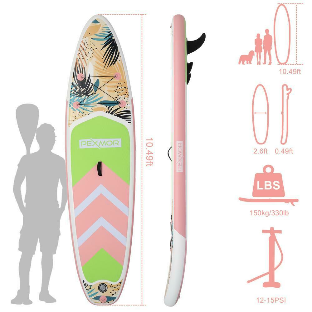 New 10.5Ft Stand Up Paddle Board SUP Surfboard+Bag+Leash+Paddle+Fin+Pump+Kit