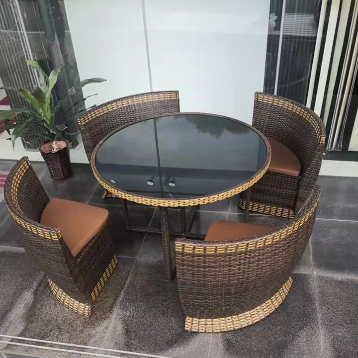 Outdoor sofa patio set, leisure rattan waterproof sun protection, comes with a sunshade umbrella