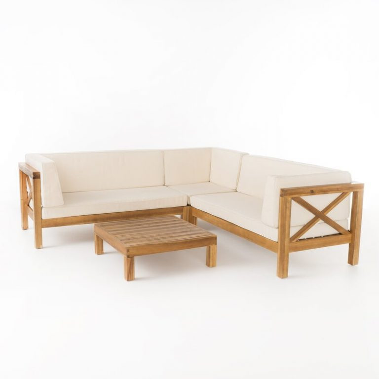 Ansel Solid Wood 5 – Person Seating Group with Cushions