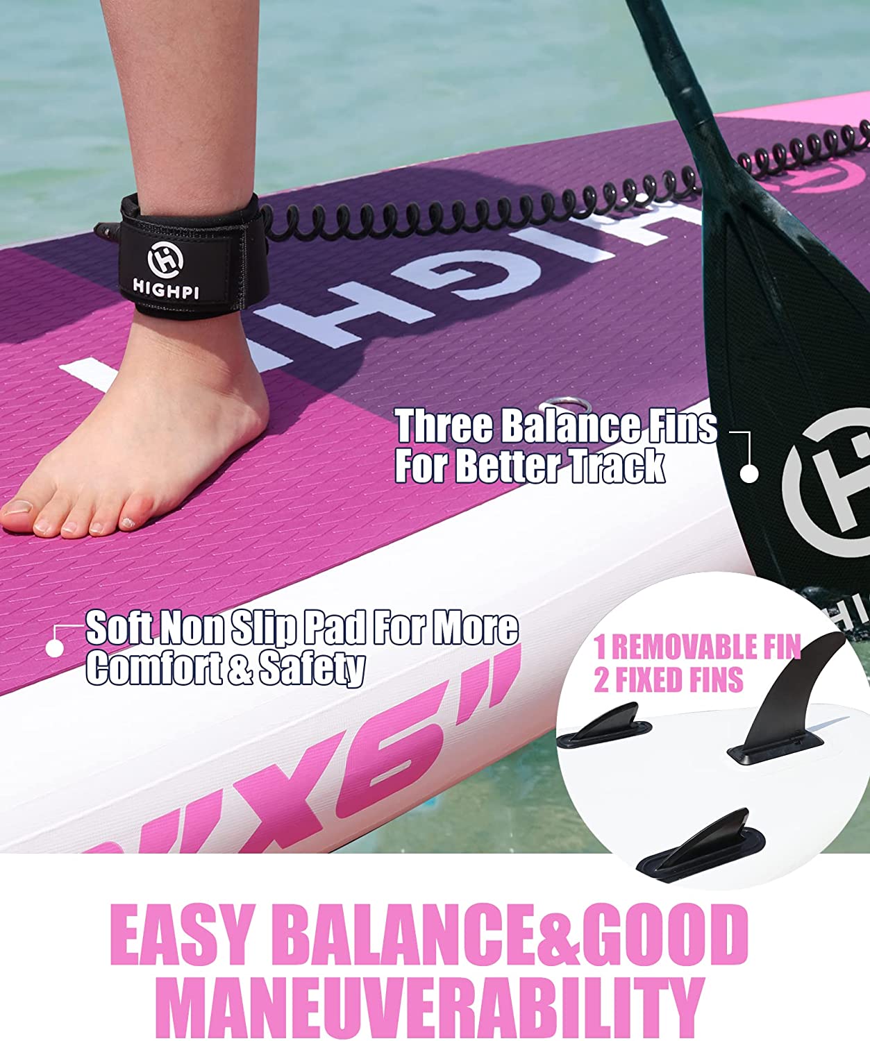 Highpi Inflatable Stand Up Paddle Boards, 10'6''x32''x6'' SUP