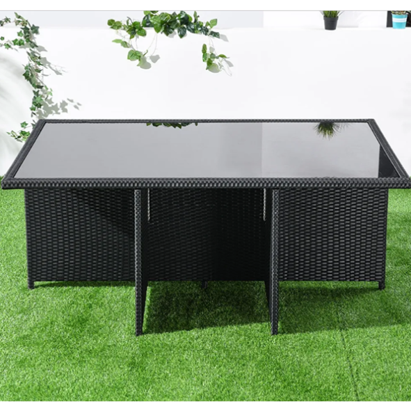 7 Piece Rattan Dining Table Outdoor Conversation Set