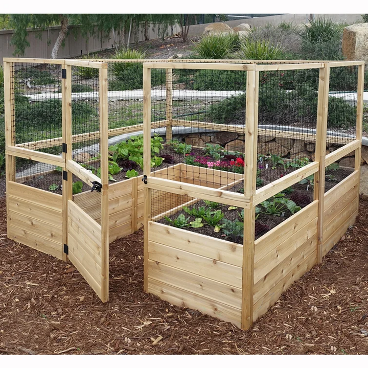 7.5 ft x 8 ft Wood Raised Garden Bed