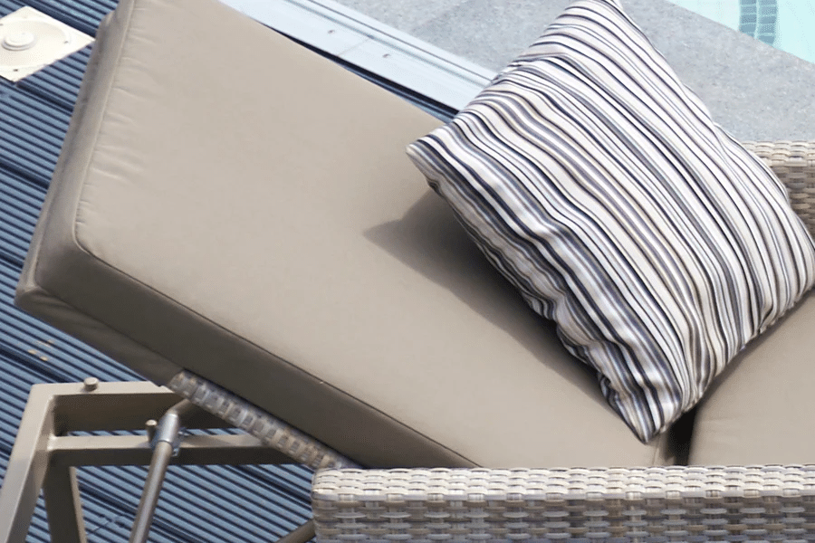 2 Hampstead Stone Sun Loungers with Side Table