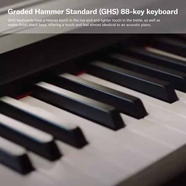 Yamaha P125 88-Key Weighted Action Digital Piano with Power Supply and Sustain Pedal, White