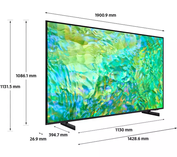 Samsung UE65CU8000 (2023) LED HDR 4K Ultra HD Smart TV, 65 inch with TVPlus, Black