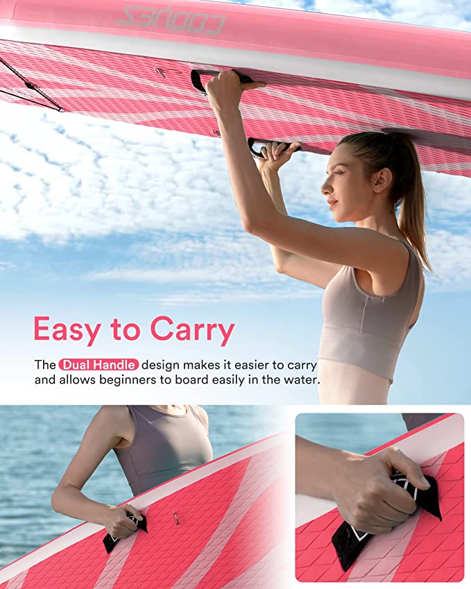 Cooyes Paddle Board, 10ft/10.6ft Inflatable Paddle Board, Stand up Paddle Board with Premium SUP Accessories & Backpack, Emergency Repair Kit, Non-Slip Deck & More - Extra-Light ISUP