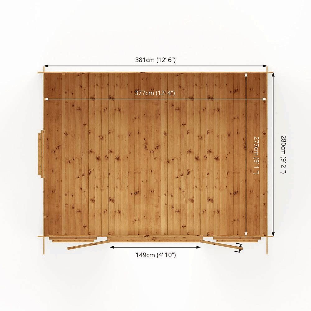 Mercia 4M x 4m Grizedale Log Cabin -- 19mm