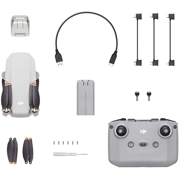 DJI Mini 2-Ultra-light foldable quadcopter drone, 3-axis gimbal, with 4K camera, 12 megapixel photos, 31 minutes flight time, OcuSync 2.0 10 km HD video transmission, QuickShots gray