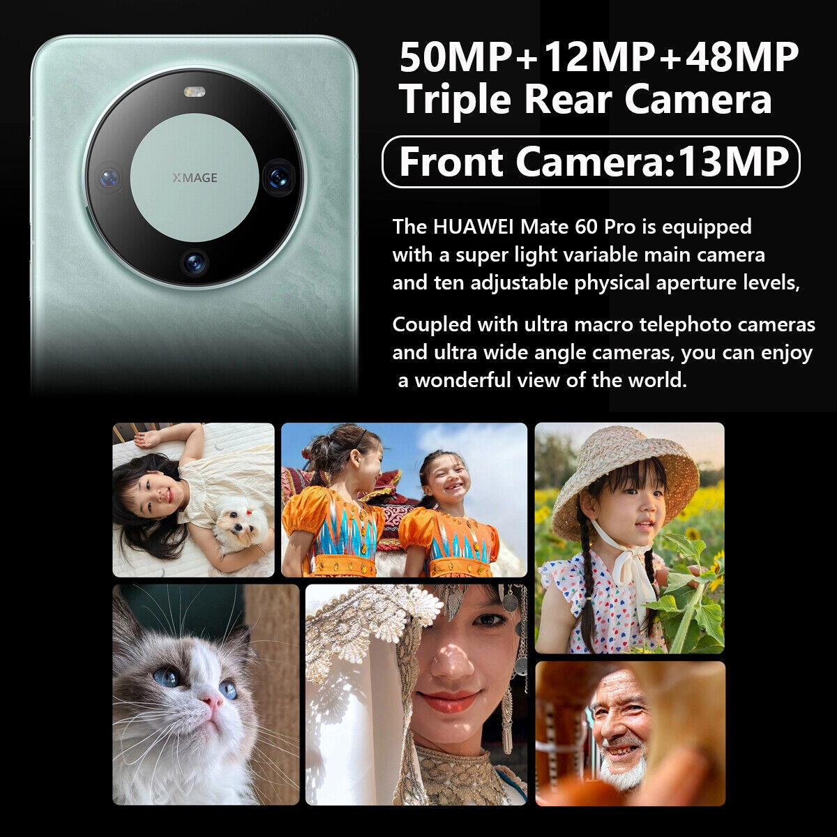 Huawei Mate 60 Pro  HarmonyOS 4.0 Kirin 9000S 120Hz 88W 50MP 16GB+1024GB NFC